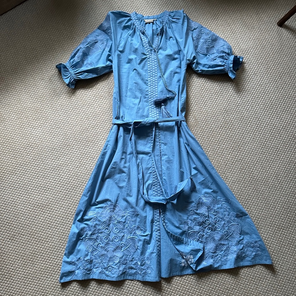 Julia Amory Coatue Caftan Dress, Size S, French Blue